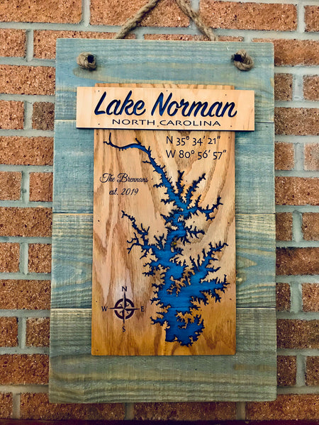 "Banner" Laser Cut Lake Sign