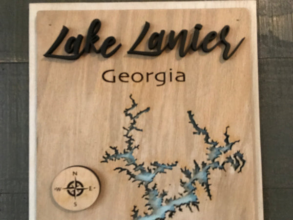"Script" Laser Cut Lake Sign