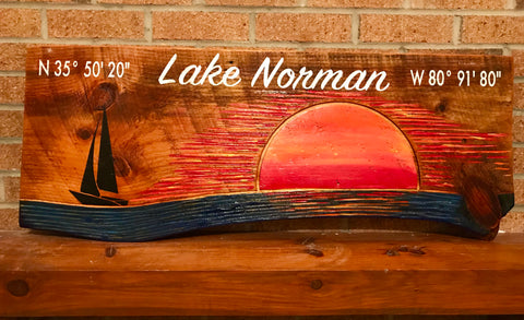 Lake Norman Sign "Sunset on the Lake 2"
