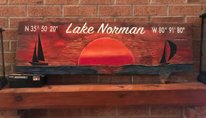 Lake Norman Lake Sign "Sunset on the Lake"