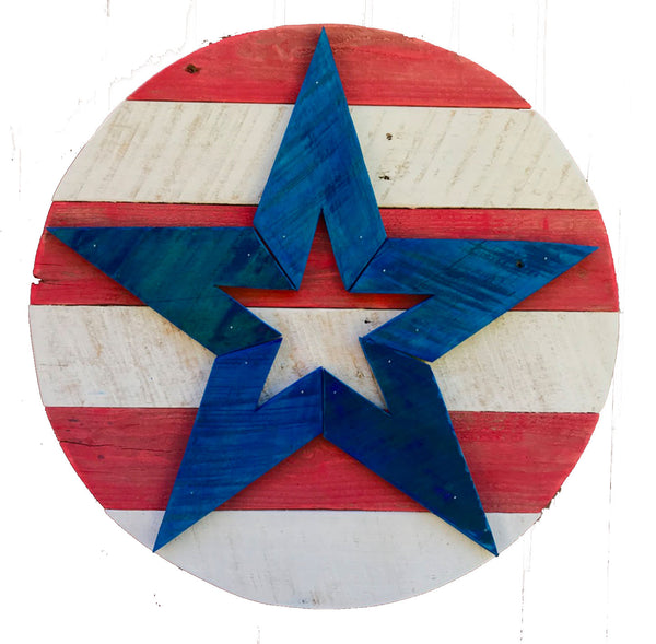 Reclaimed Wood Star with Stripes