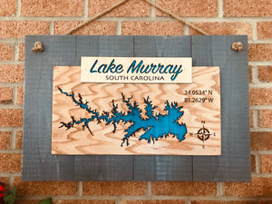 Lake Murray Banner Laser Cut Lake sign