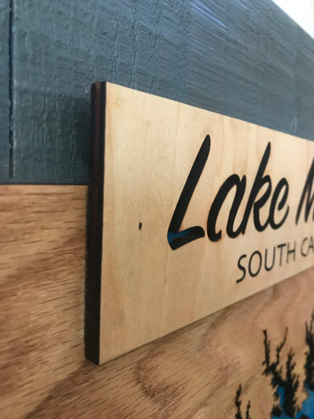 Lake Murray Banner Laser Cut Lake sign
